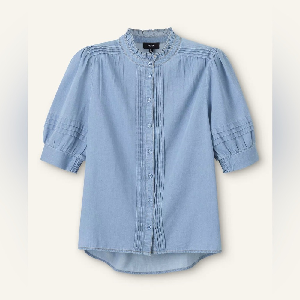 ME+EM Light Blue Blouse